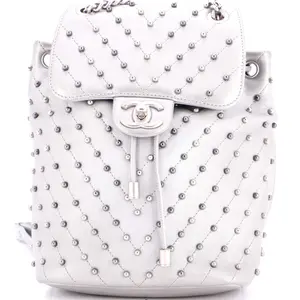 Pre-owned CHANEL Leather Backpacks Stud Wars Backpack Studded Chevron Calfskin by Rebag