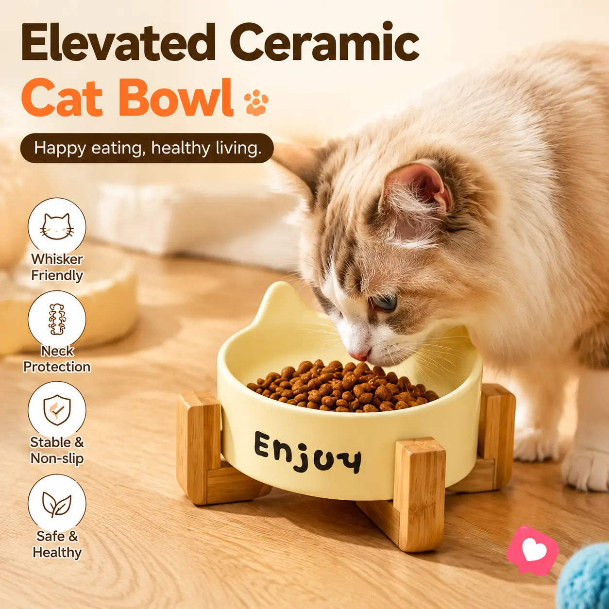 Elevated Ceramic Cat Bowl