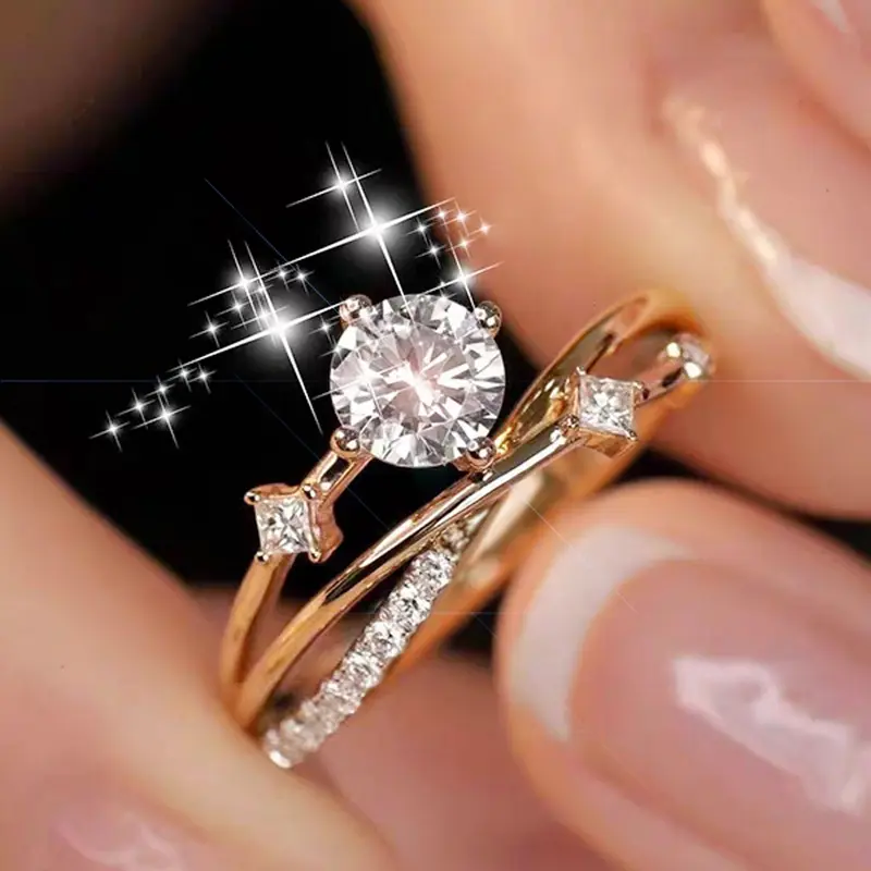 Women's S925 Sterling Silver Elegant Starry Sphere Ring, Sparkle Zirconia Stone Fashion Ring, Birthday-Wedding Gift Jewelry Accessory, Fashion Rings, Elegant Accessories