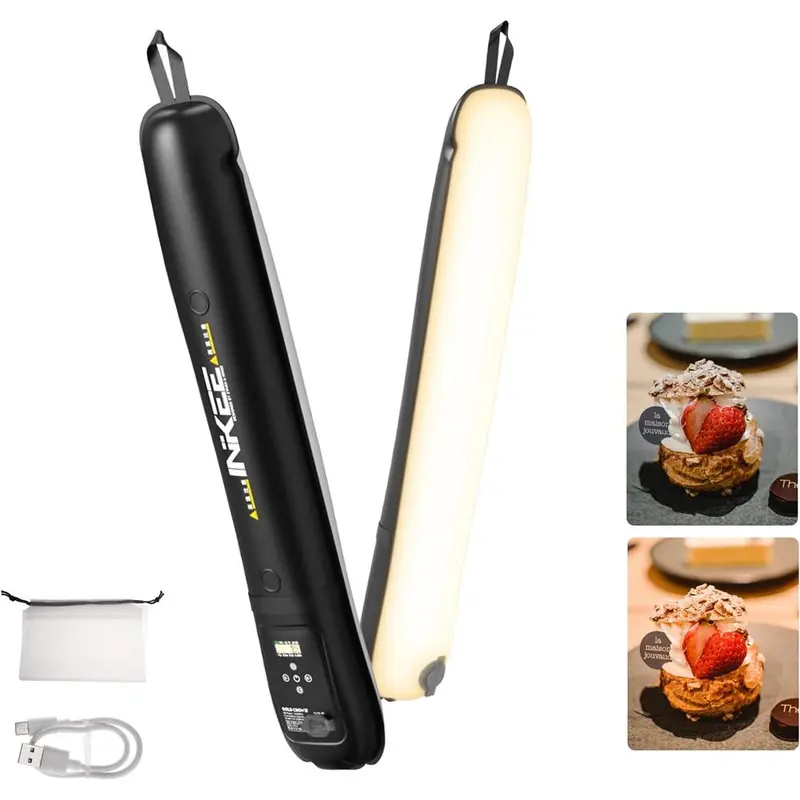 Portable Handheld Design Fill Light, Modern Rechargeable Photography Light Stick, Adjustable Selfie Lighting with Color Screen Display for Outdoor & Indoor, Selfie Accessories, Modern, Led Fill Light