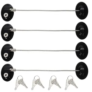 4Pcs/Set Cabinet Locks with Keys,Mini Fridge Refrigerator Locks for Youngers,Self Adhesive Proofing Safety for Deep Freezer Drawers Doors Latch,Halloween Christmas Party Gifts,Tools & Hardware