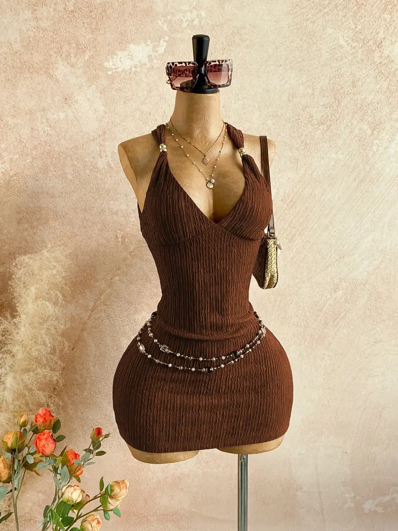 brown dress mini - TikTok Shop