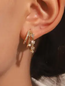 Women's Delicate Copper Stud Earrings, Personalized Design with Cubic Zirconia, Perfect Gift for Her, Stylish & Durable Accessory, Stud Earring Jewelry