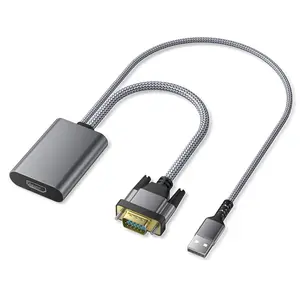 VGA to HDMI Adapter,1080P VGA Source to HDMI Display Cable Converter with Audio,VGA Male to HDMI Female Dongle Connector for VGA Computer/Laptop/Desktop/PC to HDMI Monitor/TV/HDTV/Projector