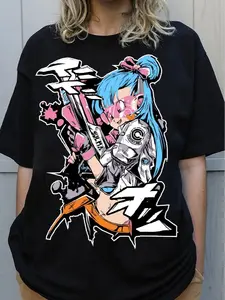 Bulma Dragon Ball Graphic T-Shirt, Anime Girl Streetwear Tee, Capsule Corp Manga Shirt, Unisex Japanese Anime Fan Tee