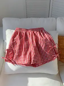 Women's Gingham Print Shorts, Casual Fashion Shorts for Summer, Women's Bottoms for Daily Wear, Checker Shorts, Casual Loose Short