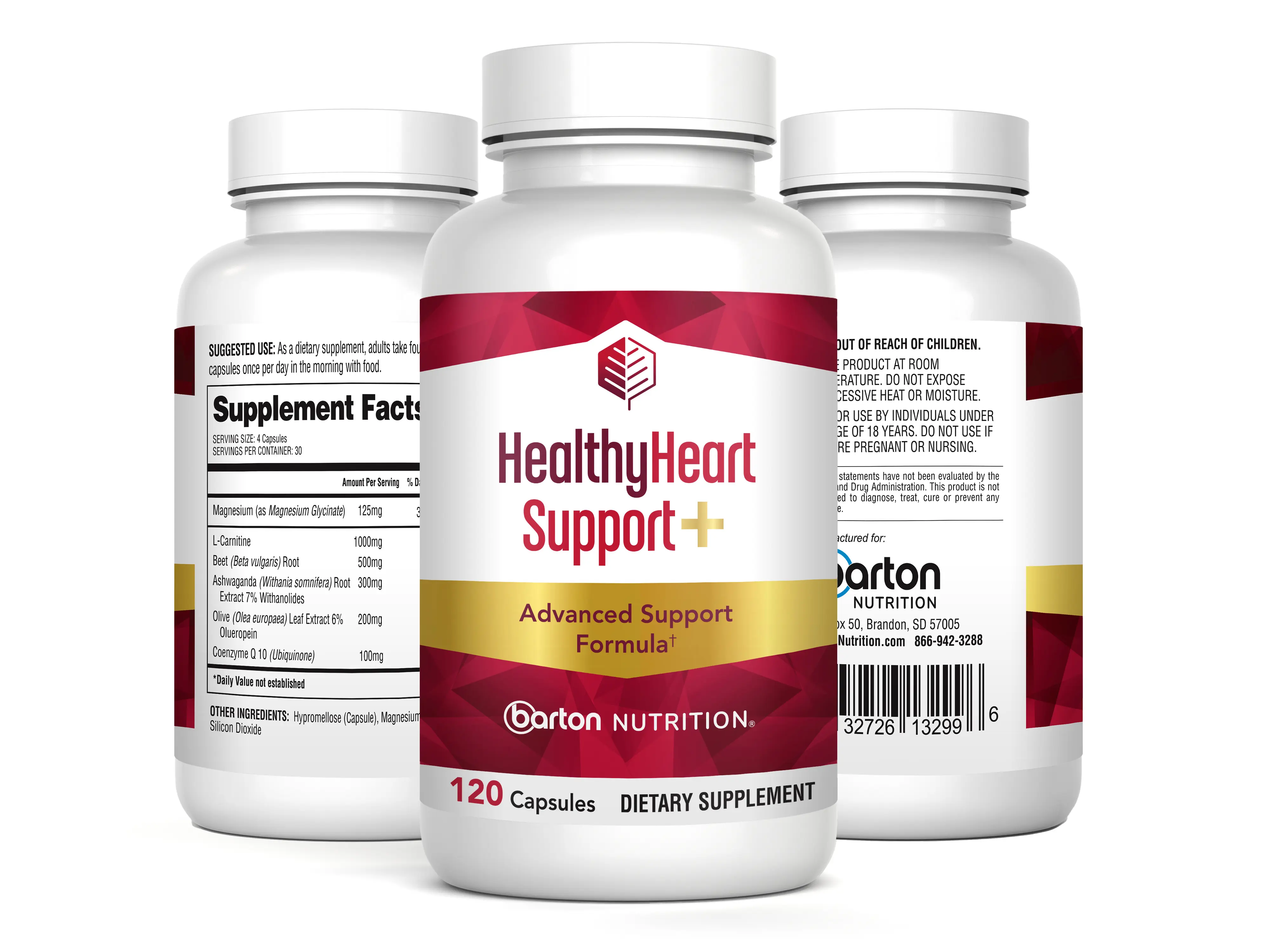 HealthyHeart Support+ - Advanced artery clearing, blood flow boosting and cardiovascular supporting formula,120 capsules.