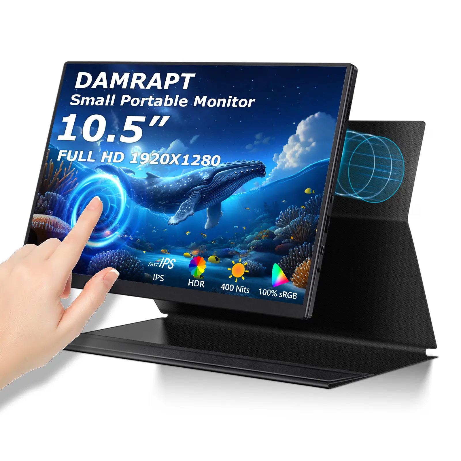 Portable Computer Monitor, Multi-Size 4K UHD/1080P Touchscreen Display, 144Hz/60Hz Refresh Rate, 100% sRGB, USB-C HDMI External Screen, Dual Monitor for Laptop, PS5
