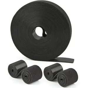40 Ft x 1 inch Hook and Loop Roll,  Fastening  Ties, Multi-Purpose  Management Wire Ties  Straps for Organizing , Office and Data Centers