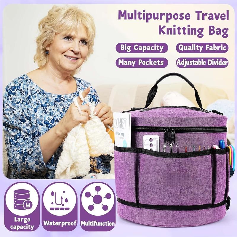 Complete Crochet Kit for Beginners, All-In-One Starter Set with 20 Yarn Colors, Crochet Hooks, Instruction Book & Organizer Bag