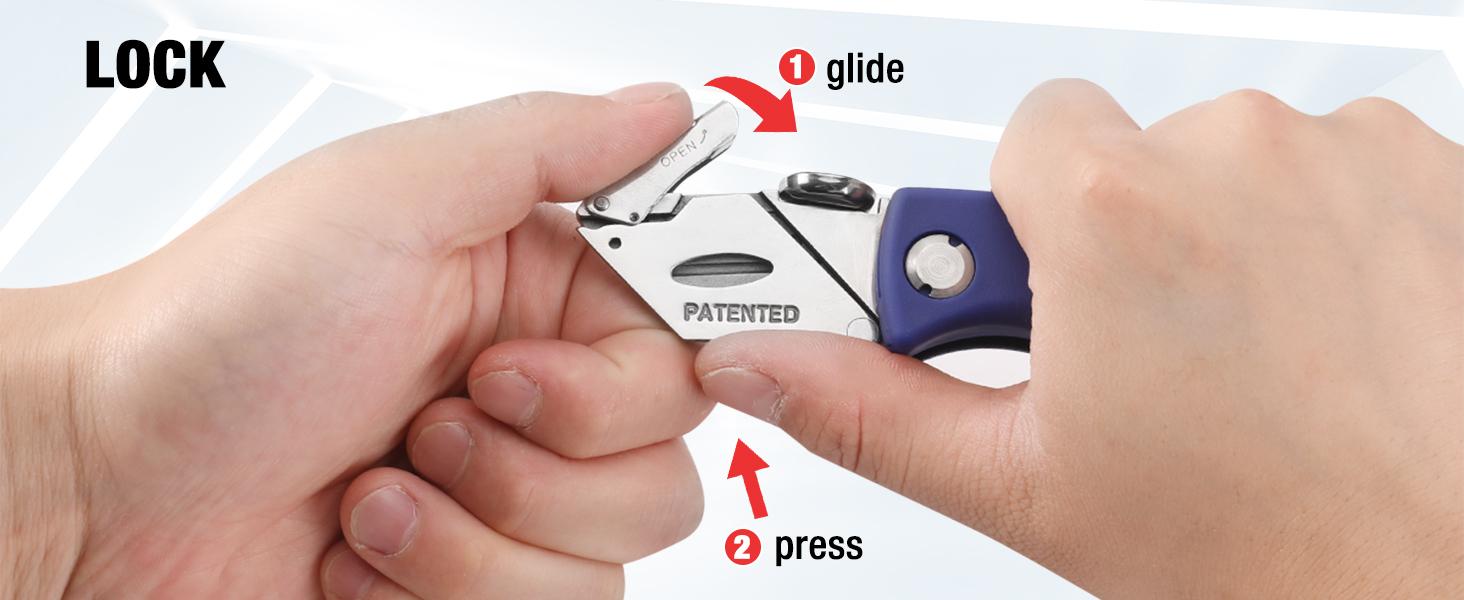 #fathersdaygift WORKPRO Folding Utility Knife, Quick-Change Box Cutter, Blade Storage in Handle with 5 Extra Blades Included #fathersdaygift WORKPRO Folding Utility Knife, Quick-Change Box Cutter, Blade Storage in Handle with 5 Extra Blades Included