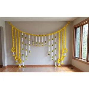 Marigold Garland Backdrop Set, 6x8ft Festive & Party Banner for Home Decor