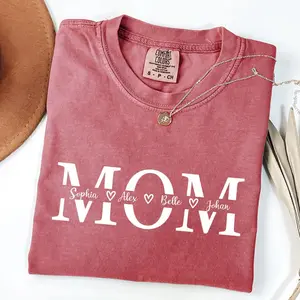 Comfort Colors Custom Mom Shirt, Personalized Mama Gift, Mother's Day Gift, Custom Name Shirt, Children Name Mom Shirt