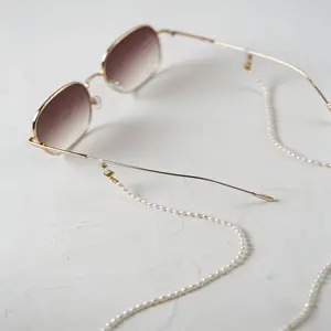 Natural Freshwater Pearl Eyeglass Chain | Minimal Gold Sunglasses Chain, Everyday Elegant