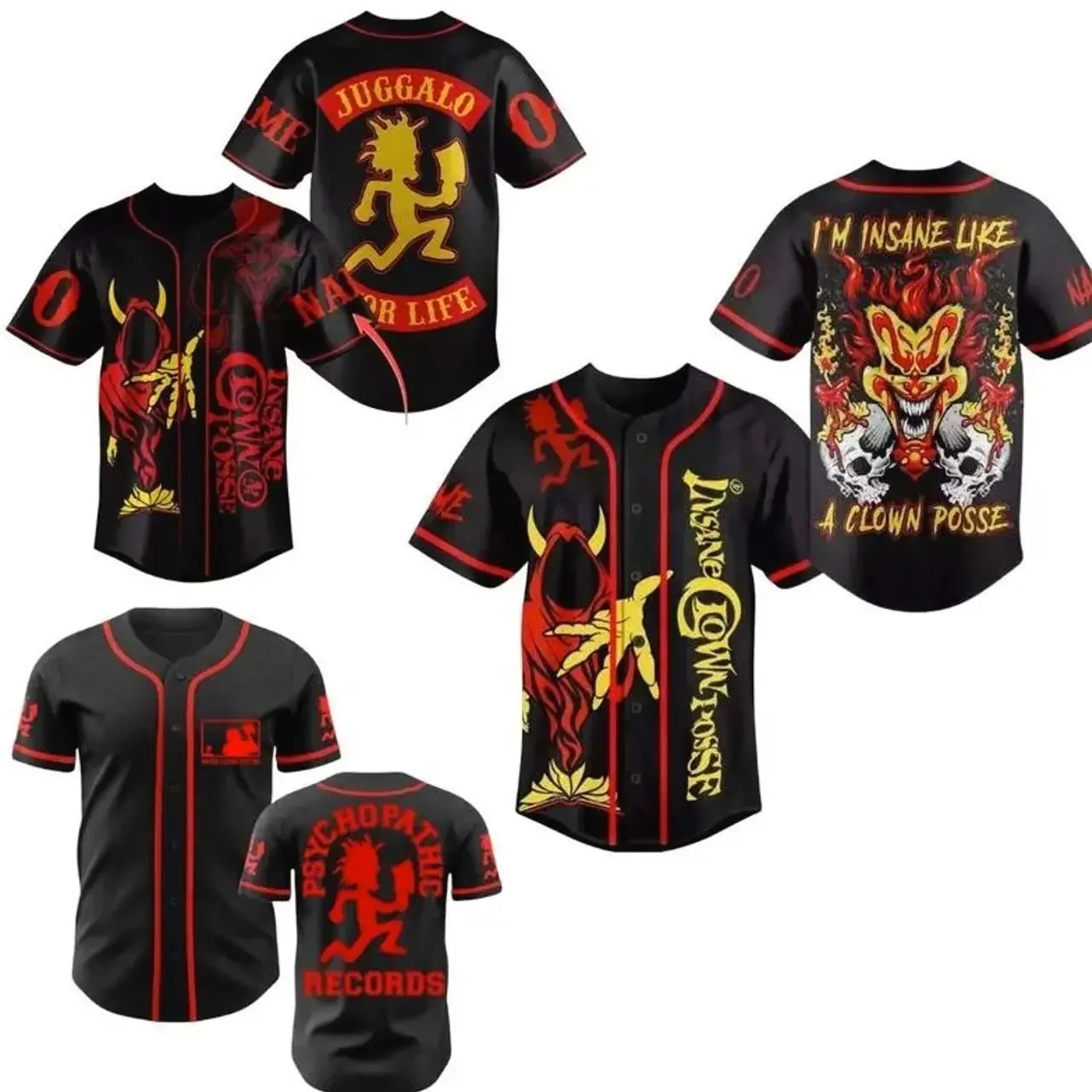 ICP Juggalo Baseball Jersey - Insane Clown Posse, Psychopathic Records Major League Psycho, Unisex Shirt Gift For Him, Gift For Her
