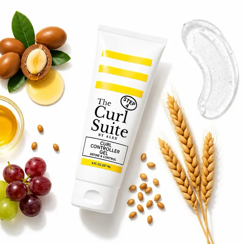 The Curl Suite Curl Controller Gel for Unisex - Long-Lasting Curly Hair Gel, Perfect Curl Styling Gel, Curl Gel for Curly, Coily, and Wavy Hair (8 Oz) Haircare Color
