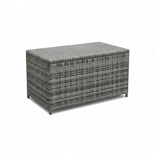 120 Gallon Waterproof Outdoor Deck Box – Extra Large Resin Storage Bin with Durable PE Wicker – Ideal for Patio Cushions, Garden Tools, Pool Toys – All-Weather Solution for Outdoor Furniture