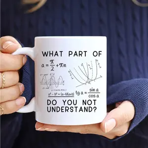 Math Teacher's Delight: 11oz Ceramic Coffee Mug with Algebra Equations - Perfect Gift for Math Educators