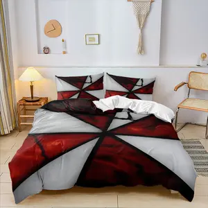 2/3Pcs Resident Evil Themed Decorative Duvet Cover Set, A Horror Game-Themed Bedding Set With High-Definition Printing, Suitable for Bedrooms, Dormitories, Gaming Rooms, Apartments, Themed Guesthouses and Other Spaces.