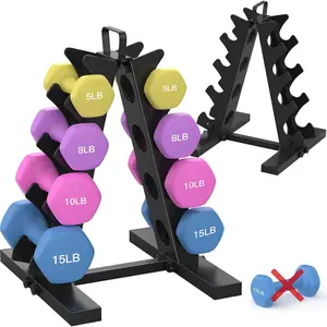 A-Frame Dumbbell Rack Stand for 4 Tiers Only, Weight Rack for Dumbbell Set (5-15 LB) Home Gym Storage Stand for Fitness Equipment