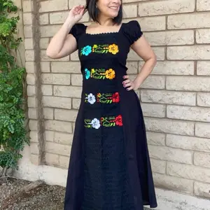 Vestido Victoria Handmade Embroidered Dresses in Oaxaca hand made in Mexico
