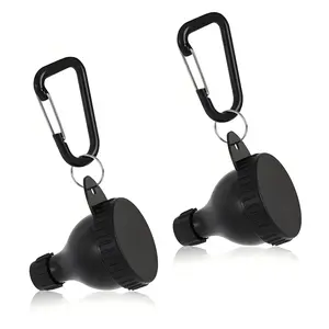 Portable Protein Powder Container Set, Plastic Canister Jar, 2 Pieces with Mini Funnel, Keychain and Carabiner, 50ML Each, Ideal for Gym, Camping, Hiking