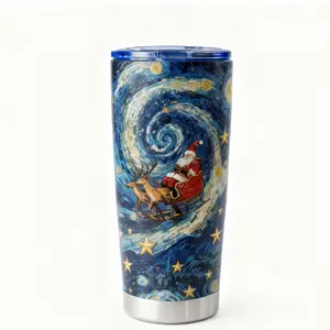 Chirstmas Themed 20 OZ Tumbler Drinkware Cup Flasks Travel Coffee Mug Beverage Bottle Double Layer   Perfect As a Halloween Gifts for your loved ones, Friends, or the kiddos  Lid Insulation Matte Peace Pour Round Set Tea Winter Bottled Stainless Insulated