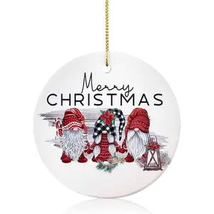 Cute Christmas Tree Ornaments for Decorations Small Tree First Ceramic Christmas Ornaments Gift Gnome Ornament Decorated Xmas Tree Mini Decorating Outdoor Hanging Ornaments