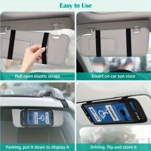 1PC Car Sunshade Indicator Sign Storage Bag - Black Stop Sign Protector, Safe Card Storage, Easy to View, Accessories Only, Accessible Accessories | Stylish Black Design | Safe Card Holder, Car Sunshade Installation