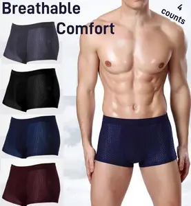 Coofandy Men's Sports Mid-Waist Boxer Briefs - Ice Mesh Breathable Comfort Workout Underwear