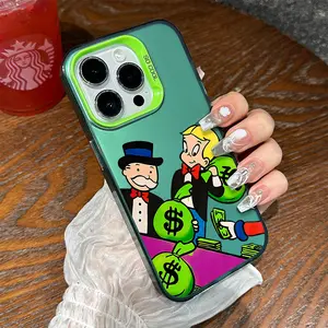 Money Bags Cartoon Monopoly Shockproof Phone Case for iPhone 7 8 X XR 11 12 13 14 15 16 17 Pro Max Plus Air 17E Protecitved Cover Affordable Rich Lifestyle Style