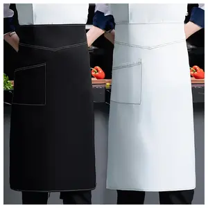 2-Pack Chef Apron Set, Large Half-Length Kitchen Cooking Apron, Unisex Baker Uniform, Ideal for Restaurant, Coffee Shop, BBQ, Bar
