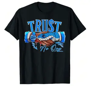 T-Shirt For Men Men's Graphic T-Shirt Snake Trust No One Military Blue 4s Matching For Men T-Shirt Soft Fabric, Breathable, Comfortable Short Sleeve T-Shirts Perfect For Summer