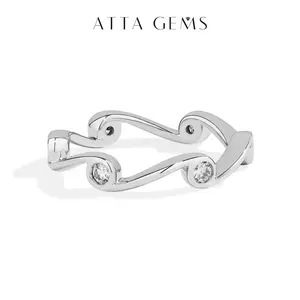 ATTAGEMS Casual 925 Sterling Silver Lab-Created Moissanite Ring for Women Men Unisex Anniversary Wedding Band Fine Jewelry Sparkling Engagement Classic R271