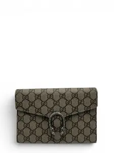 Pre-owned GUCCI COATED CANVAS Shoulder Bags DIONYSUS BROWN MONOGRAM WALLET ON CHAIN