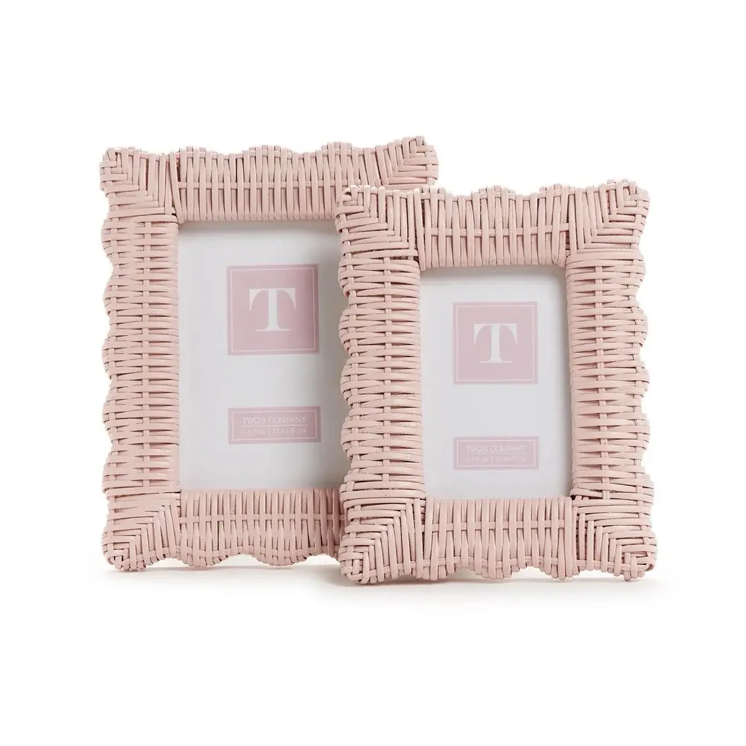 Wicker Weave Photo Frame Green, Blue, Pink or Natural 4x6 Decor Nature