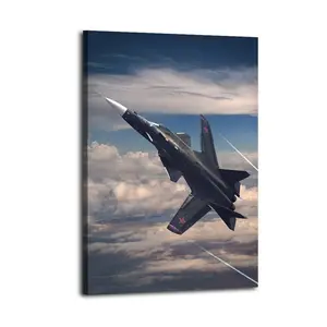 Fighter Poster for Sukhoi Su-47 Poster Decorative Painting Canvas Wall Art Picture Print Modern Family Bedroom Decor