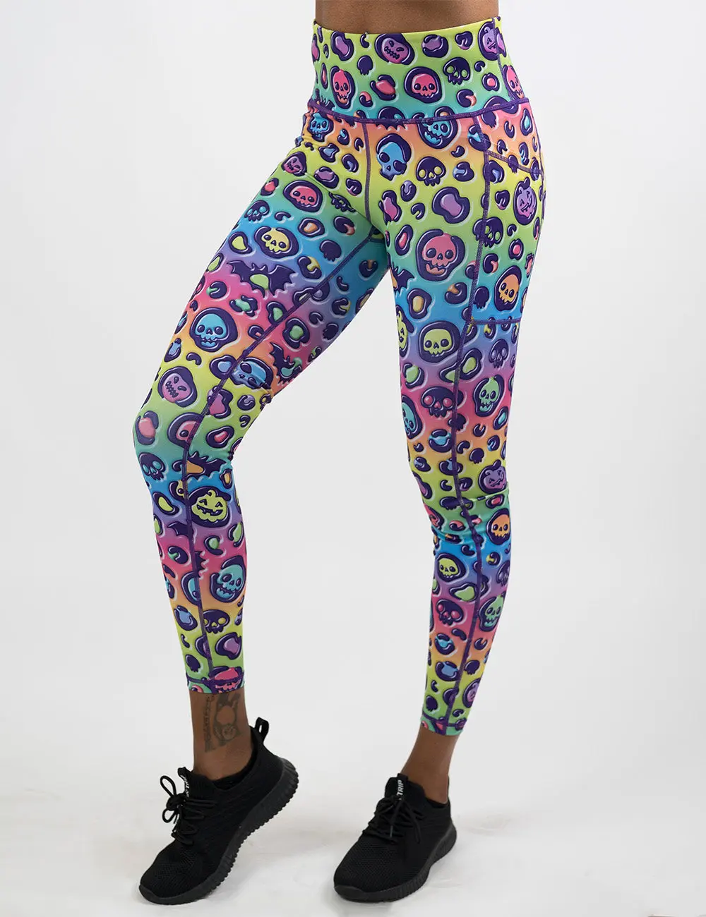 CONSTANTLY VARIED GEAR Women's Haunted Leopard Print Leggings - Soft, Colorful, Traditional Pockets, Spandex Fabric, Everyday Casual Womenswear Bottoms CONSTANTLY VARIED GEAR Women's Haunted Leopard Print Leggings - Soft, Colorful, Traditional Pockets, Spandex Fabric, Everyday Casual Womenswear Bottoms