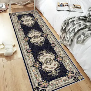 Persian Court Style Bedside Rug - Home Decoration, Soft and Super Comfortable Long Bedside Carpet, Machine Washable, Suitable for Bedroom, Bedside, Living Room, Hallway, Entrance, Dining Room, Bathroom, Laundry Room and Other Room Decoration Carpet Mat