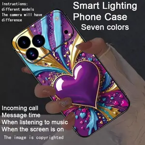 Colorful intelligent voice controlled luminous phone case compatible Fo iphone17Air/17Pro/17promax/16promax/15promax/14promax/13promax/12promax/11promax/XSmax/XR/X/XS/7G  Colorful Intelligent Luminous Voice Controlled Phone Case - Luminous Technology, Ele