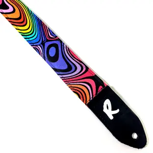 Psychedelic Ukulele Strap -Colorful Wave Handmade Ukulele Strap- Double Padded