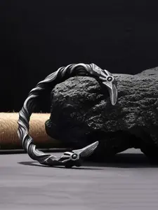 Vintage Punk Viking Raven Cuff Bracelet for men Gothic Norse Bangle black Cuff Bracelet Party Jewelry Birthday Anniversary Halloween Christmas Gift