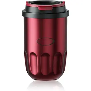 Travel Coffee Mug 14 oz Ceramic Lined Tumbler, Double Wall Stainless Steel Coffee Cup with Lid, Vacuum Spill Proof Mini Water Bottle, Insulated Thermal Mug for  Office, Red