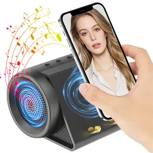 Wireless Induction Audio Speaker Phone Stand, No Bluetooth Needed, Amplifier Dock for Smartphones, Portable Desktop Phone Holder Speaker for Home, Kitchen, Office, Travel