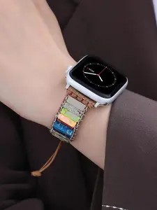 Apple Watch Iwatch Se Replacement Band, Turquoise Wax Rope Handmade Adjustable Strap, Multiple Colors Available, Smartwatch Accessory, Smart Watch Accessories