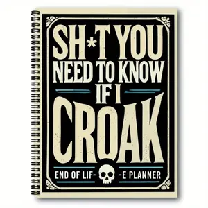 1 vintage spiral bound planner - a lifelong planner and notepad, covering real estate, business affairs, and last wishes - with exquisite paper pages