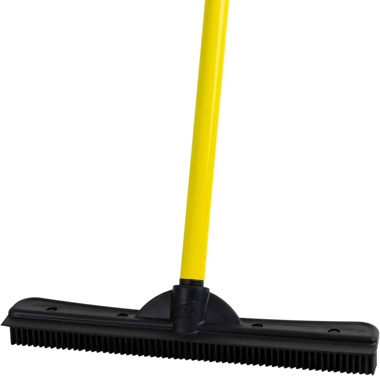 Pet Hair Rubber Broom with Squeegee Adjustable Telescopic Handle for Carpet Tile Hardwood Multi Surface Floor Cleaning Tool