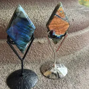 Labradorite Diamond With Holder Random Two Pieces