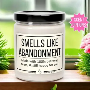 Smells Like Abandonment Candle, Moving Away Gift, Coworker Leaving, Goodbye Gift for Coworker, Gift for Friend, Funny Retirement Present