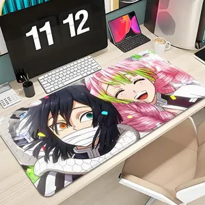 Kanroji Mitsuri Mouse Pad Design XXL 1000×500mm 900×400mm 800×400mm 600x300mm Large Gaming Mouse Pad - Extended, Thick, Non-Slip Rubber Base Desk Mat with Precision Stitched Edges - Washable Large Desk Pad